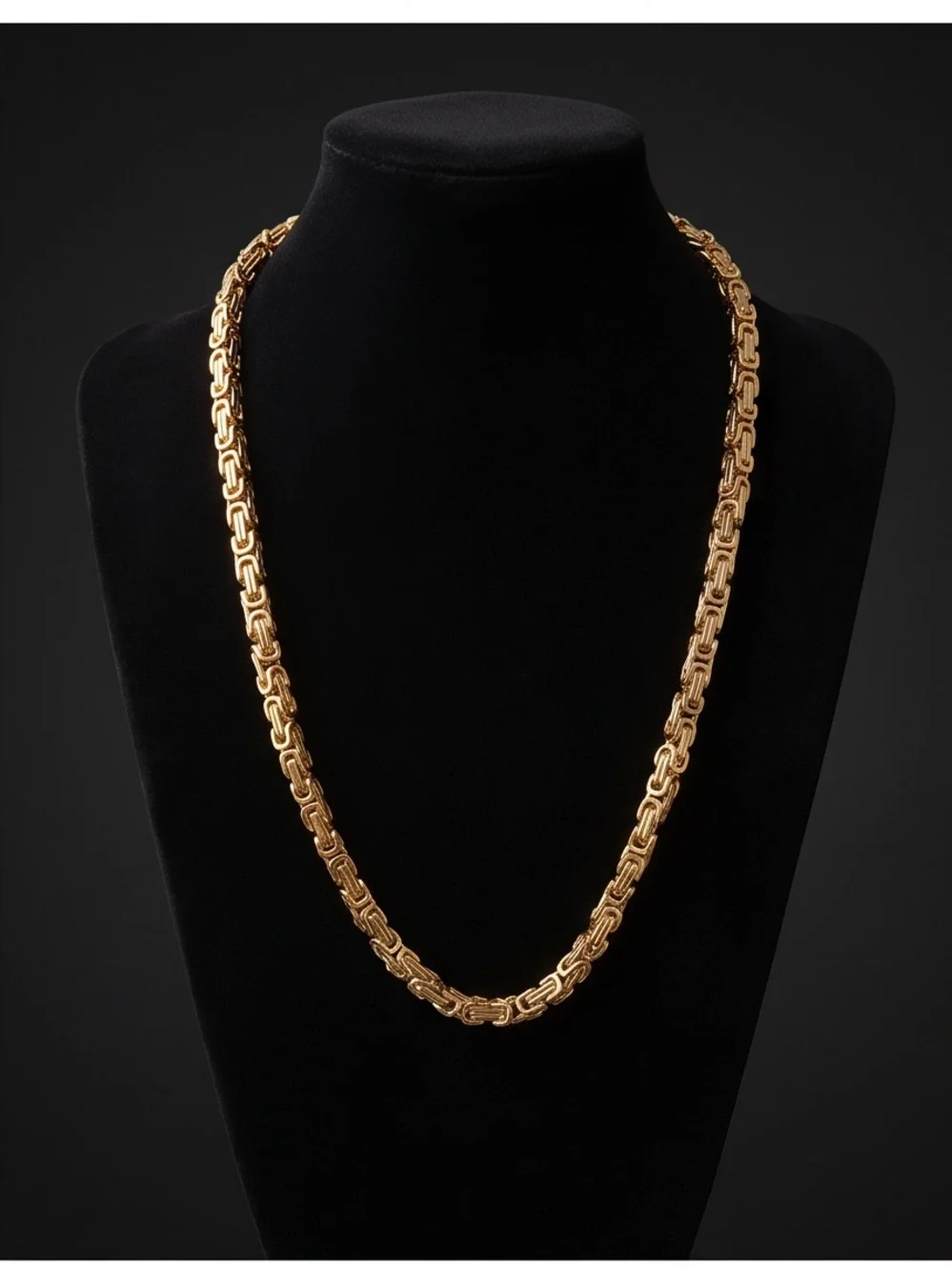 Byzantine Crown Link Gold Necklace - Men's Luxury Chain